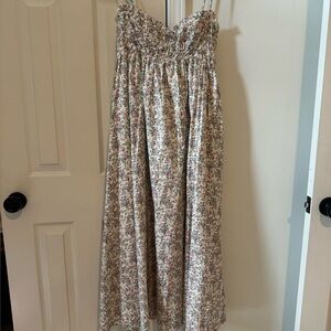 Altar'd State Midi Pink Floral Dress with Pockets